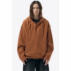 Orange Waffle Texture Hoodie_CWTAW24741ORX