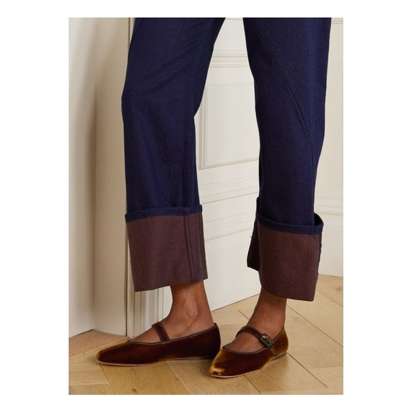 로플러 랜달 진저 그로그랭 트리밍 벨벳 메리 제인 발레리나 플랫 46376663162937398