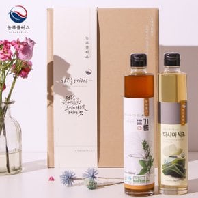 국산 저온착유 들기름 다시마식초 300ml 2병 선물세트  농부플러스