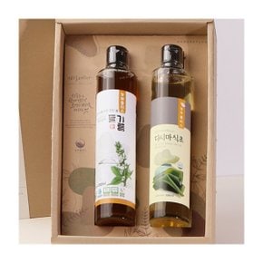 국산 저온착유 들기름 다시마식초 300ml 2병 선물세트  농부플러스