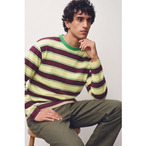 남성 (M)THADEO – STRIPED T-SHIRT_Khaki_LSVA0TS95U