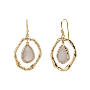 누트 티케 드롭 귀걸이-그레이 아게이트 / Nut Tyche Drop Earring - Gray Agate