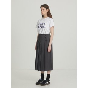 PLEATS MIDI SKIRT_GREY