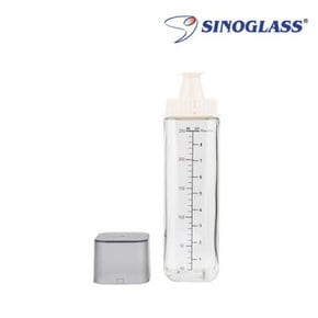 시노글라스 K2837JY 사각실리콘 오일병 화이트 250ml