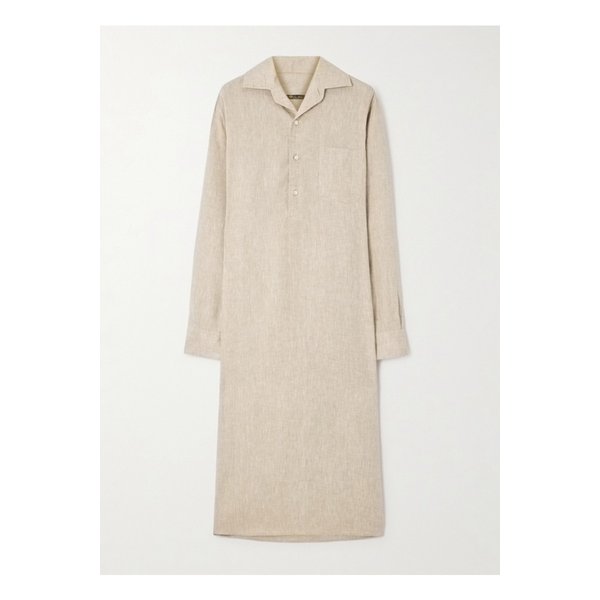 로라 베이지 리넨 미디 원피스 1647597355228795