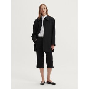 SILK COLLAR MAC COAT (BLACK)