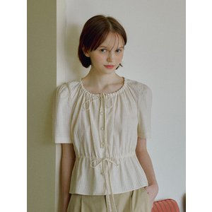 보카바카 Neck Shirring Peplum Blouse VC2433BL311M