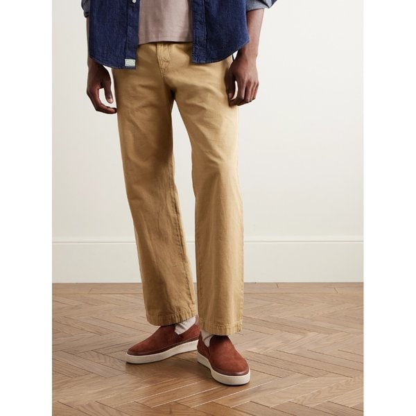 물로 가죽 트리밍 스웨이드 슬립온 스니커즈 46376663162861643