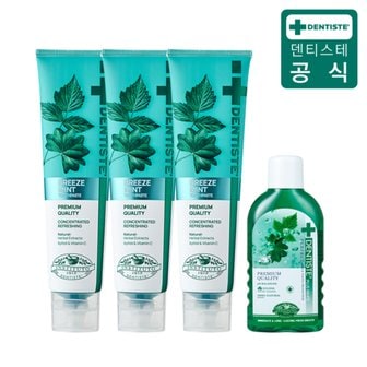 덴티스테 [최신상] 덴티스테 뉴브리즈민트 4종[180g×3개+오랄린스 100ml+1개]