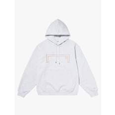 STITCHED BIG LOGO HOODIE-MELANGE GREY