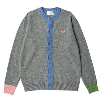 비욘드클로젯 NOMANTIC HOCKNEY ROUND WOOL CARDIGAN GRAY[A]