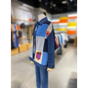 [여주점] 퍼피하우스 니트 배색 데님 점퍼 (BAJPA2541)