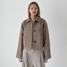 TWEED FRONT POCKET JACKET BROWN