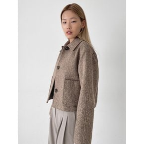 TWEED FRONT POCKET JACKET BROWN