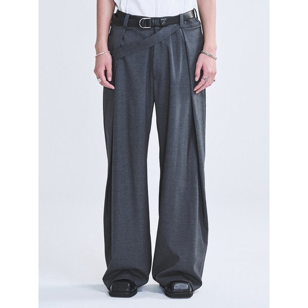 TAP WIDE SLACKS GREY