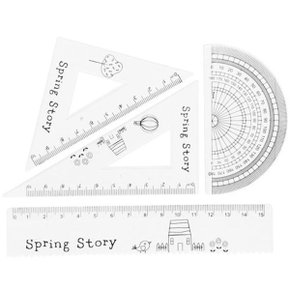 학생용 자 세트 삼각자 각도기 15cm 자 4종세트_WBBA04D