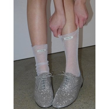 오버듀플레어 GLITTER MESH SOCKS_SILVER