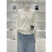 브이넥 하트 포인트 니트 가디건 (D242KSL231)