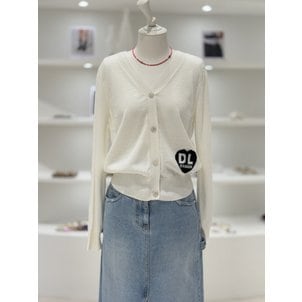 듀엘 브이넥 하트 포인트 니트 가디건 (D242KSL231)
