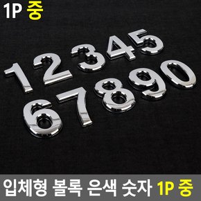 입체형 볼록 은색 숫자 1P 중 이니셜스티커 꾸미기이니셜 차량꾸미기 문자이니셜 숫자이니셜 디자인이니셜 다이소