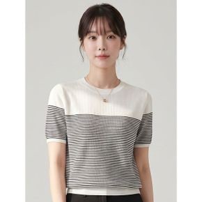 배색스트라이프썸머니트 B5M0261_P393385906