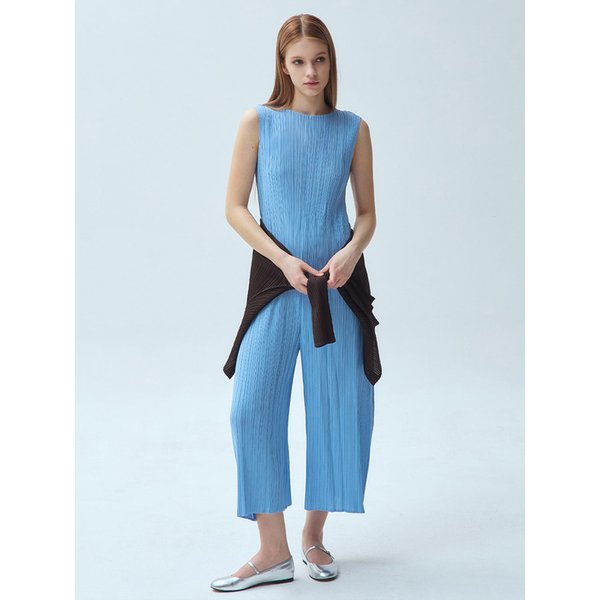 라운드핏 슬리브리스 플리츠 점프수트_3colors