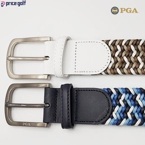 PGA 남자 골프 이태리 가죽 배색 탄력밴드 벨트