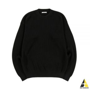 오라리 24FW SUPER HARD TWIST RIB KNIT BOAT NECK PO BLACK (A24SP03TR) (수퍼 하드 트