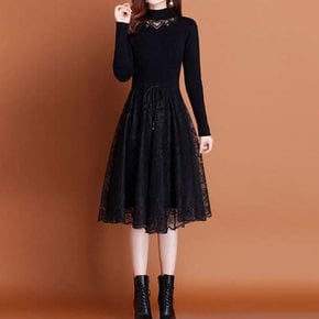 레이스스커트 니트원피스 50대여성의류 40대여자옷 미시
