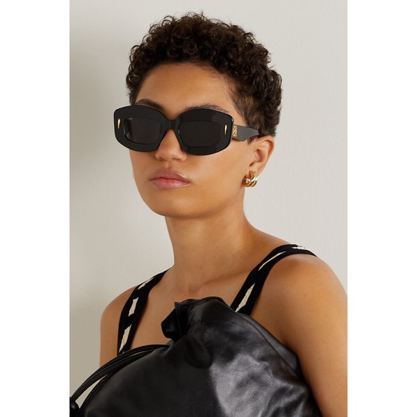 스크린 스퀘어 프레임 아세테이트 선글라스 블랙 1647597321576374