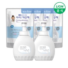 아이깨끗해 핸드워시 프리미엄 모이스처 용기 450ml 2개+리필 400ml 4개