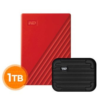 웨스턴디지털 NEW My Passport 1TB 레드 색상 파우치 증정