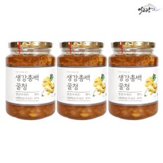 [이고장식품 생강총백 꿀청 500gX3병/국내산 꿀차 생강차