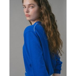 U Wool Stitch Point Crew Neck Pullover_Royal Blue