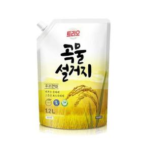 애경 트리오 곡물설거지 우리쌀겨 1.2L 리필 x 2개