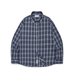 SP POCKET OMBER CHECKED OVERFIT SHIRT-BLUE