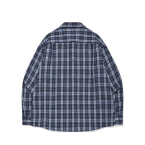 SP POCKET OMBER CHECKED OVERFIT SHIRT-BLUE