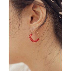 Red heart hoop earring