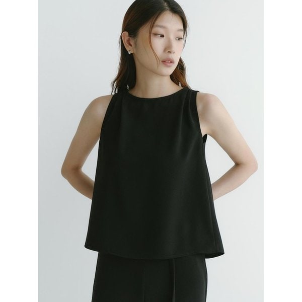 미니멀 드레이프 플리츠 슬리브 탑(9TS7009Y)