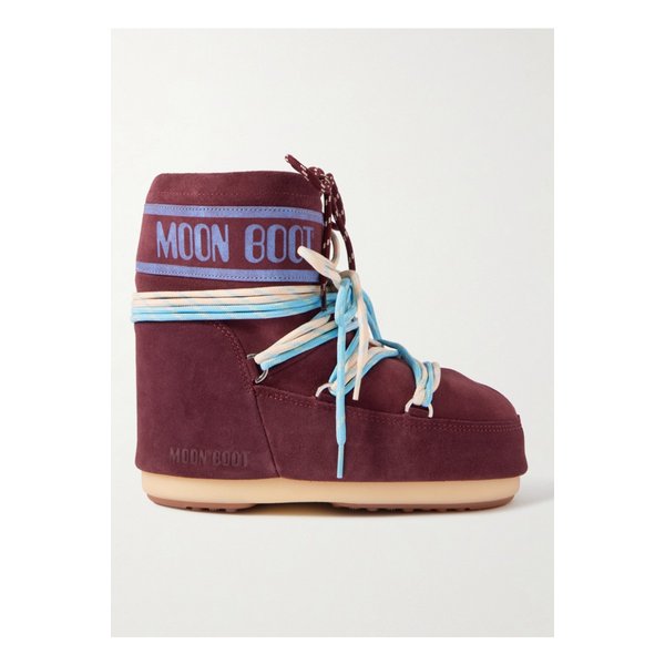 문부츠 아이콘 로우 프린트 스웨이드 스노우 부츠 초콜릿 46376663162976174