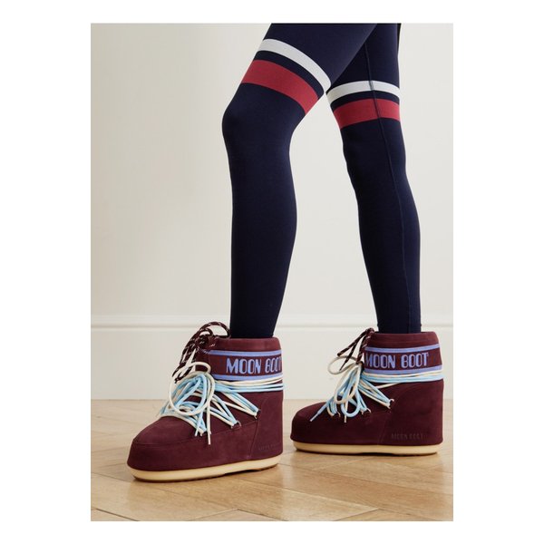 문부츠 아이콘 로우 프린트 스웨이드 스노우 부츠 초콜릿 46376663162976174