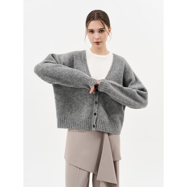 수리 알파카 니트 가디건_GREY