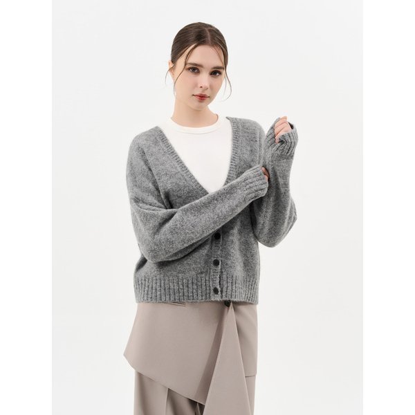 수리 알파카 니트 가디건_GREY