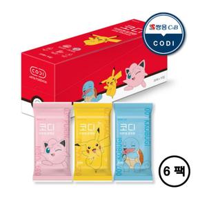 코디 포켓몬 물티슈 20매 x 6팩 휴대용 외출용 어린이집 (S49505973)
