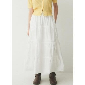 후아유 여성용 롱 티어드 스커트   Long Tiered Skirt WHWHE3772F_P366735044