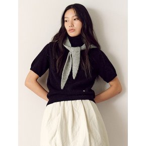 Turtleneck Short Sleeve Knit Pullover  Navy (KE4X51M06R)