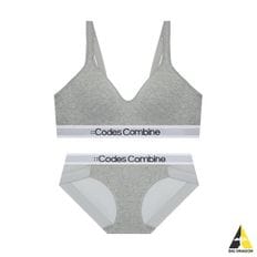 CODES COMBINE 코데즈 컴바인 INNERWEAR 와이드윙 코튼 스포츠브라팬티 세트_멜란지그레이