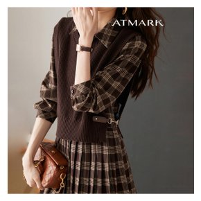 ATMARK 체킹내추럴원피스+베스트SET_AA46SE007G