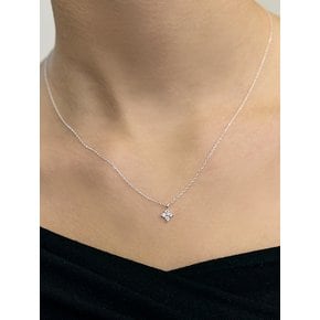[진주귀걸이 2종 증정] Faceted round flower hoop necklace