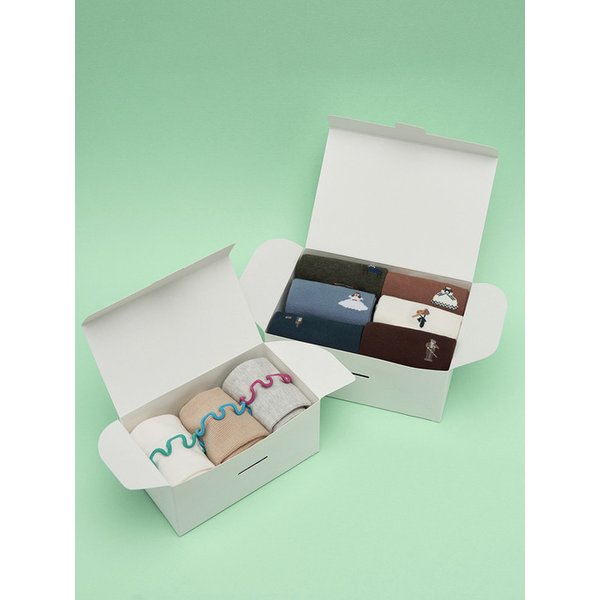 싹스탑 드로잉 우먼 삭스 5-6P 세트 기프트 4종